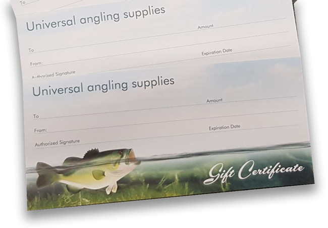 Universal Angling Gift Cards now on sale